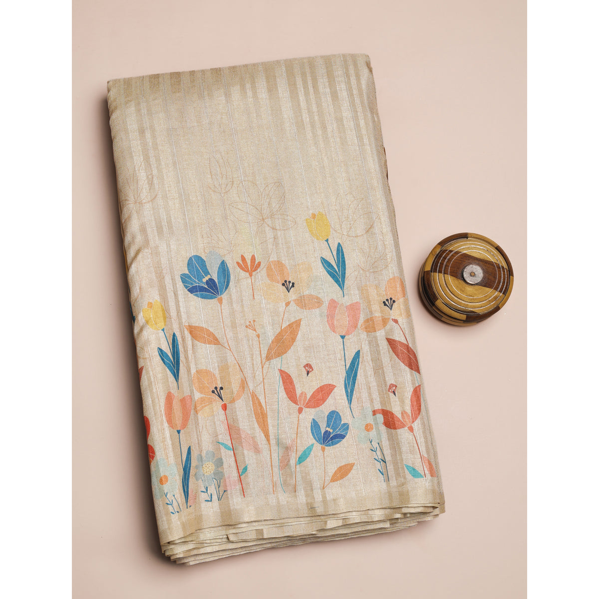 SEMI TUSSAR PRINTED FABRIC