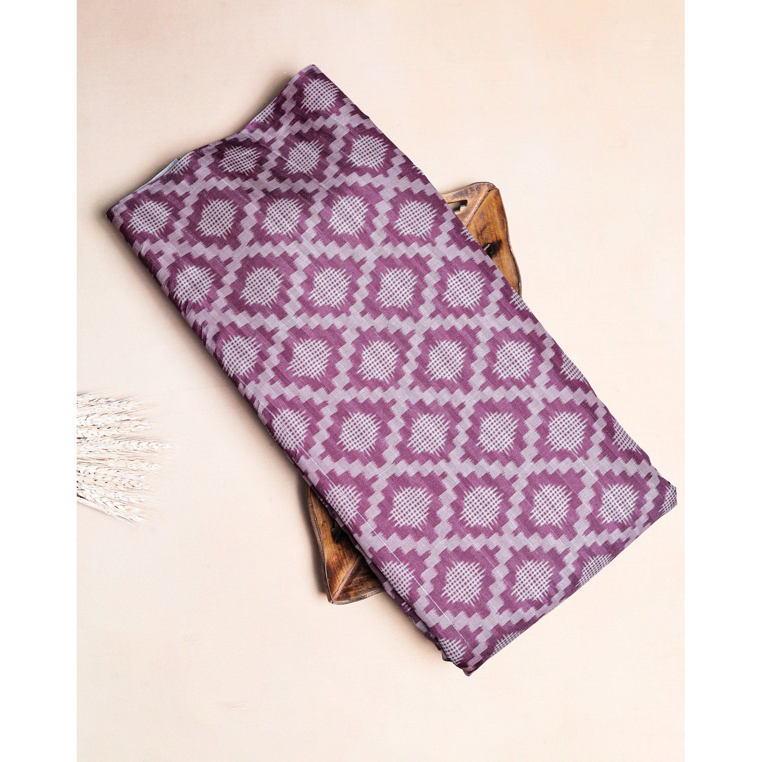 SEMI TUSSAR IKAT PRINTED FABRIC