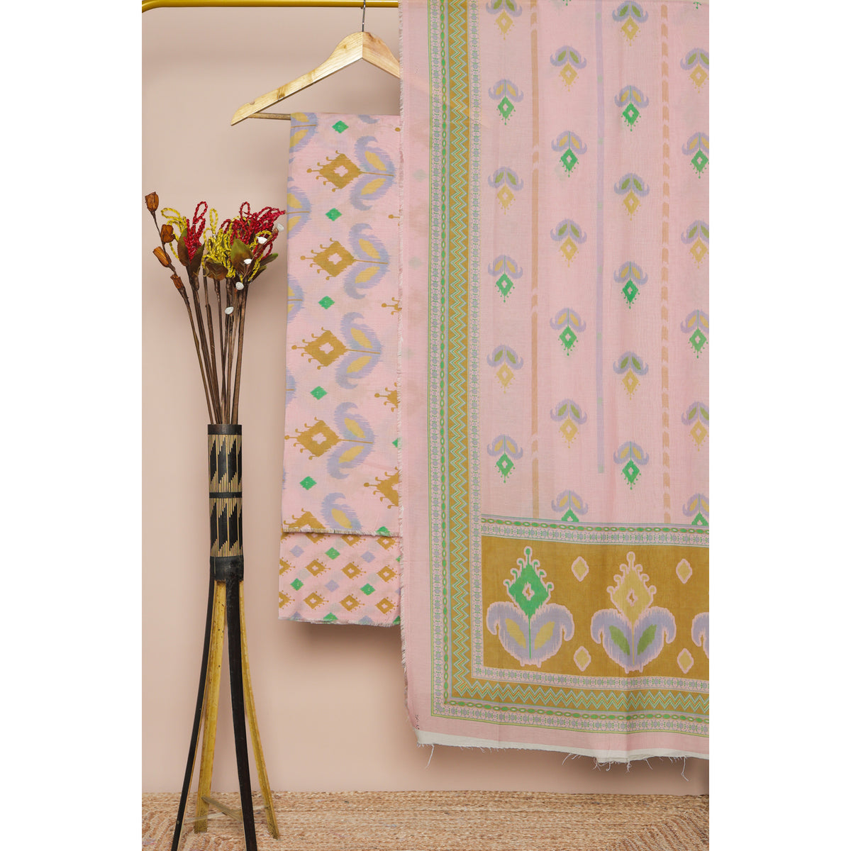 COTTON SILK IKAT PRINTED SUIT SET