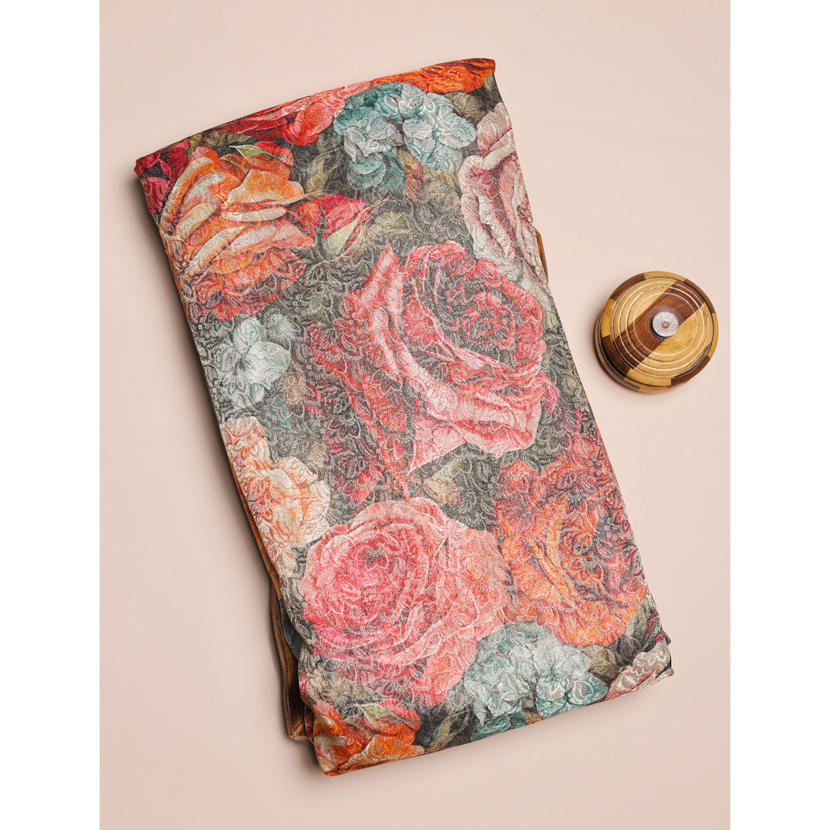 PURE BANARASI JACQUARD SILK PRINTED FABRIC