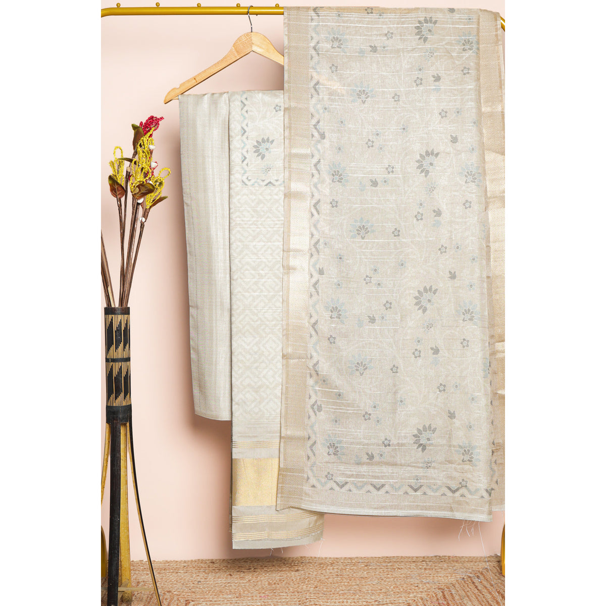 KANAKREKHA - SEMI TUSSAR PRINTED SUIT SET