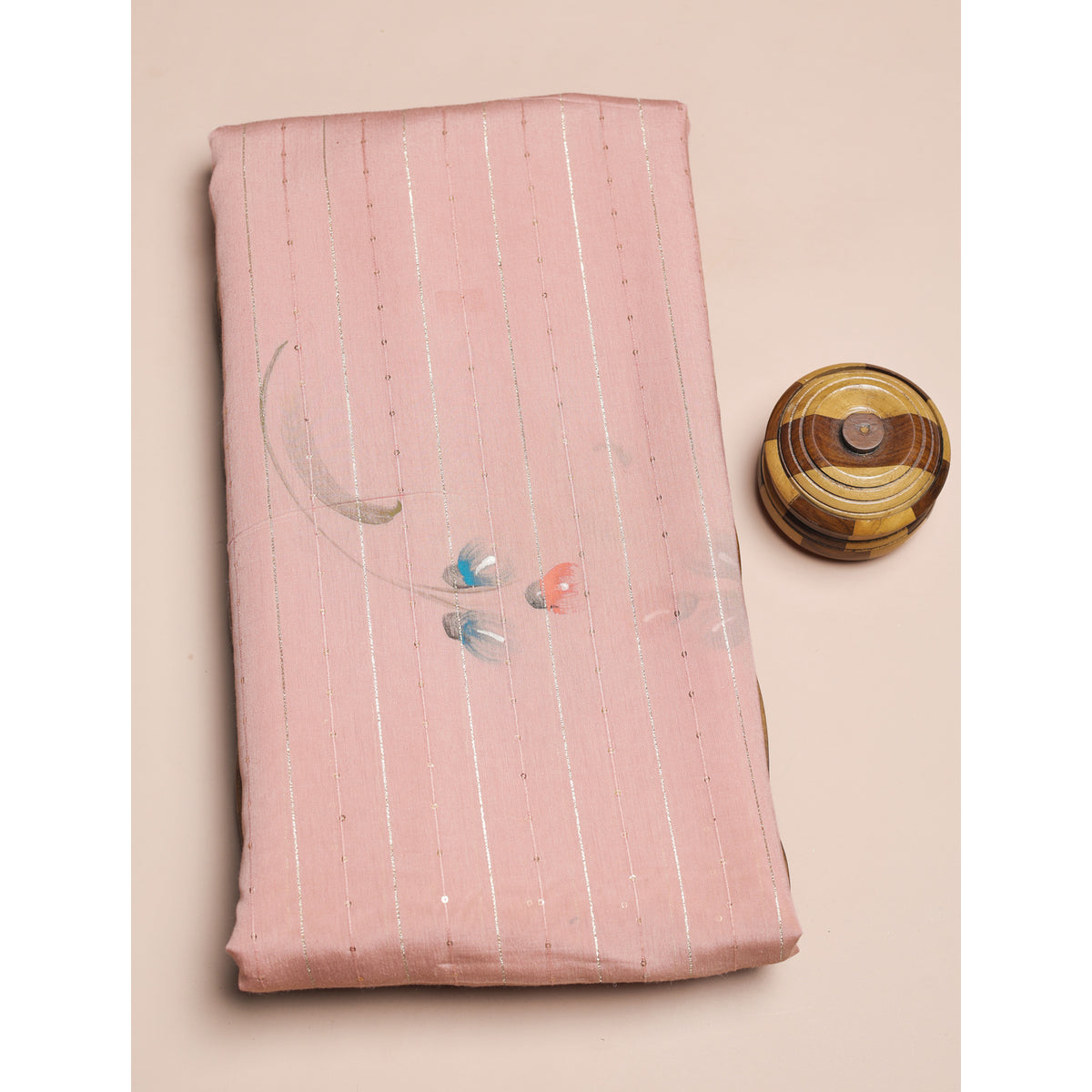 SEMI TUSSAR BRUSH PAINTED FABRIC