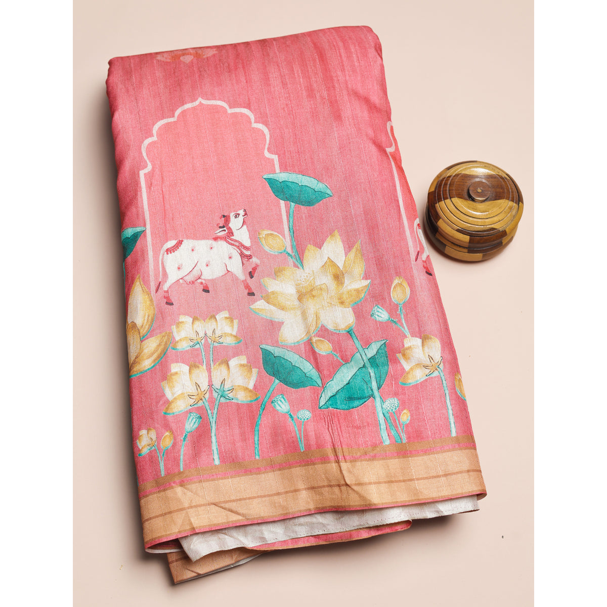 SEMI TUSSAR PRINTED FABRIC