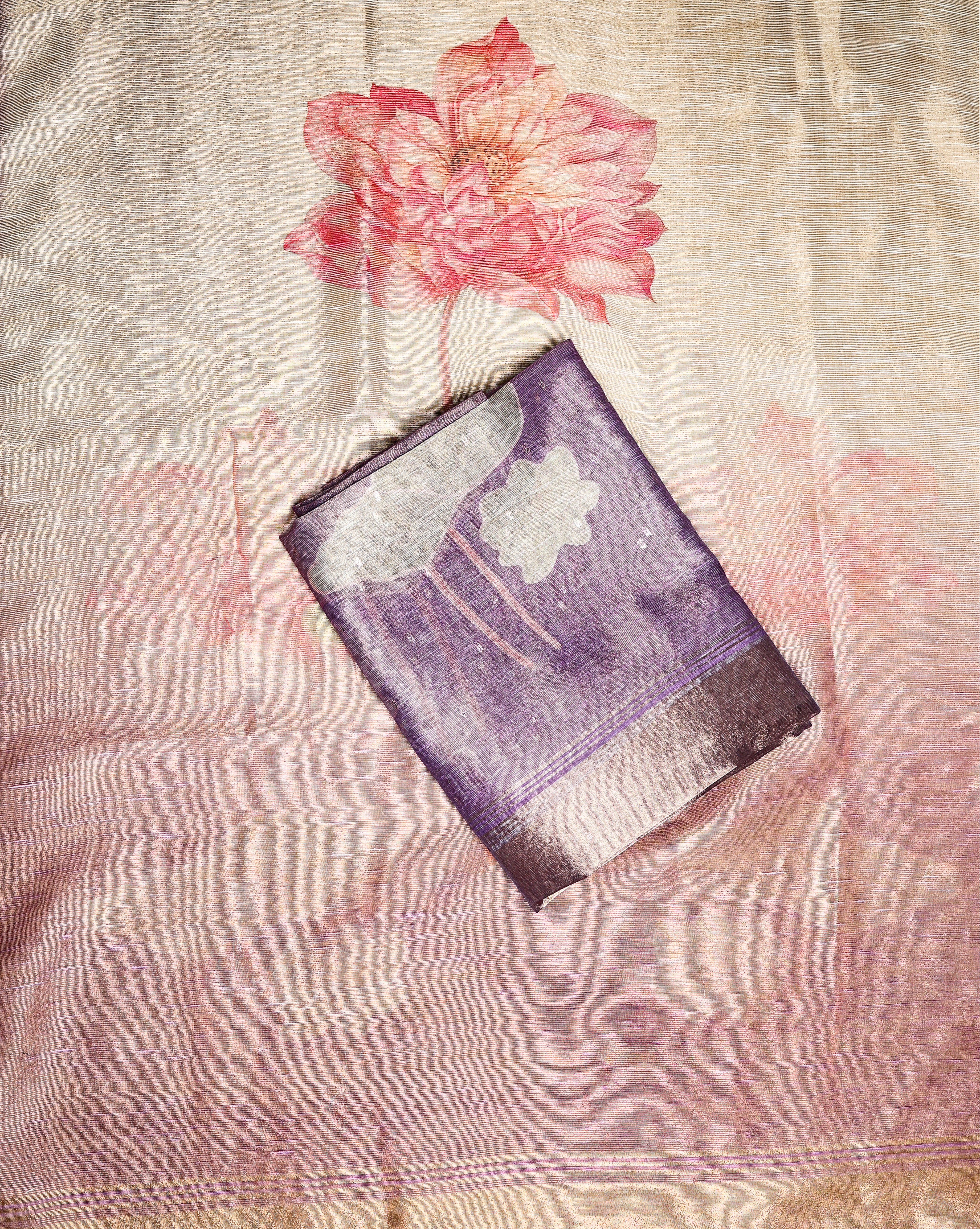 TEHZEEB - TISSUE SILK PRINTED 2 PIECE SET