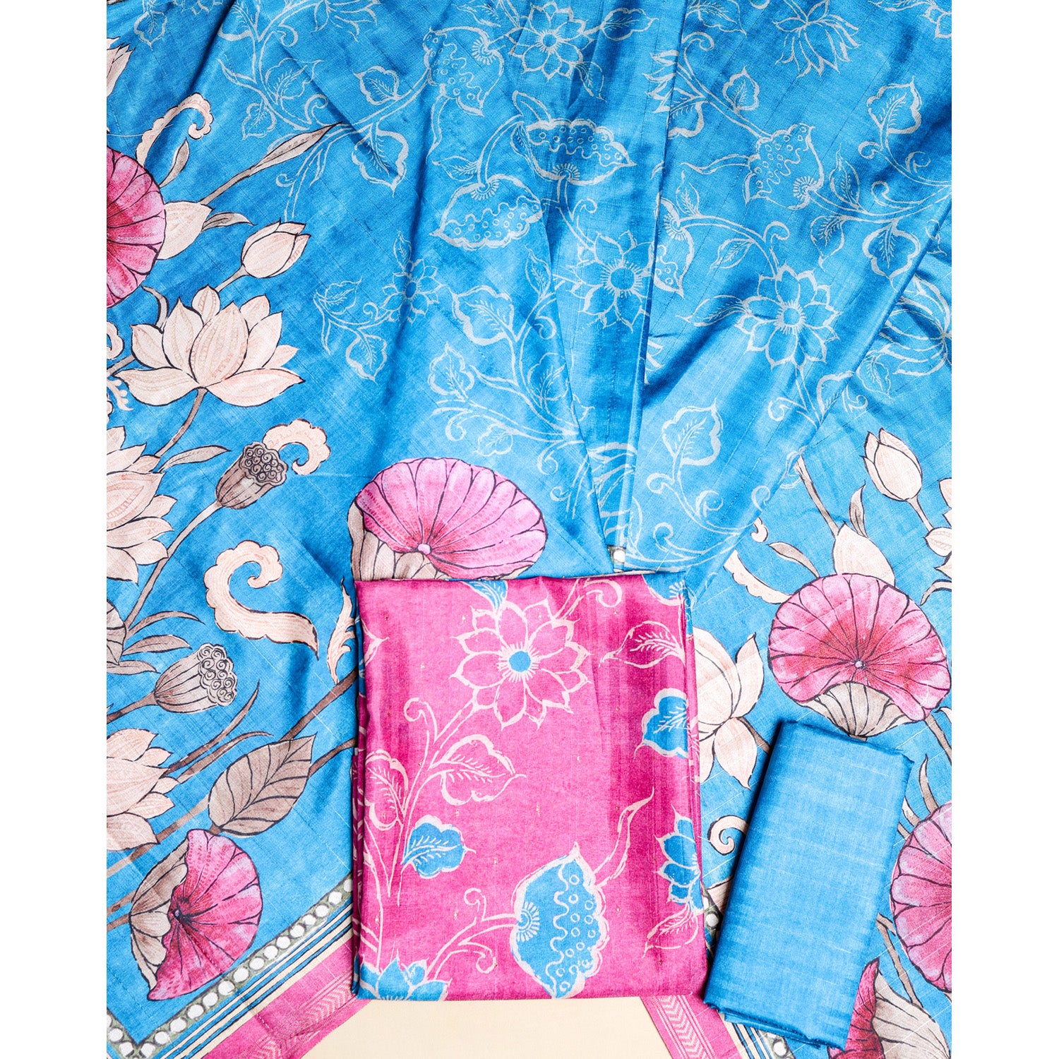 SEMI TUSSAR PRINTED SUIT SET