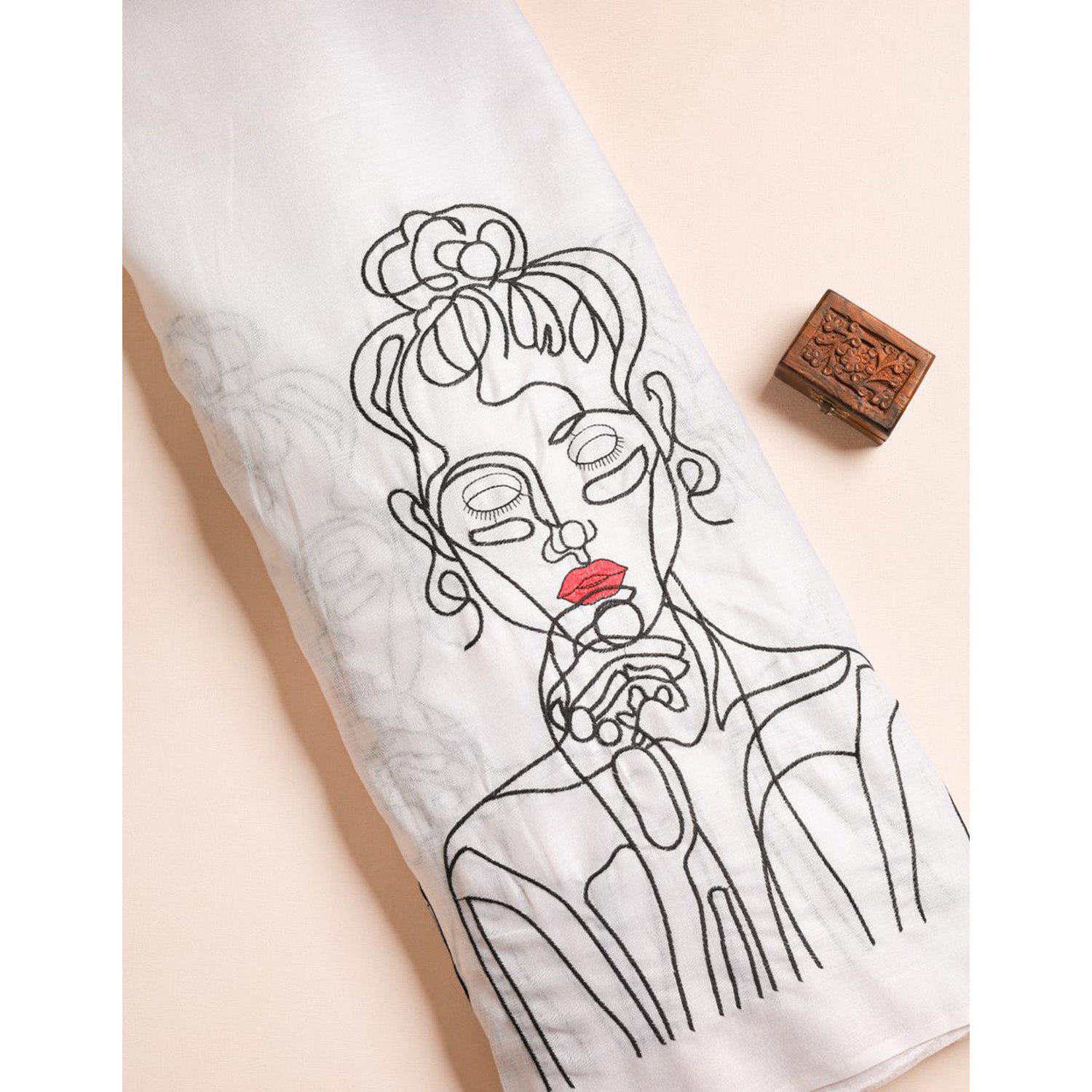 COTTON LINEN EMBROIDERED FABRIC