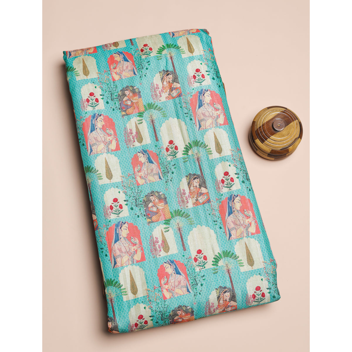 SEMI TUSSAR PRINTED FABRIC
