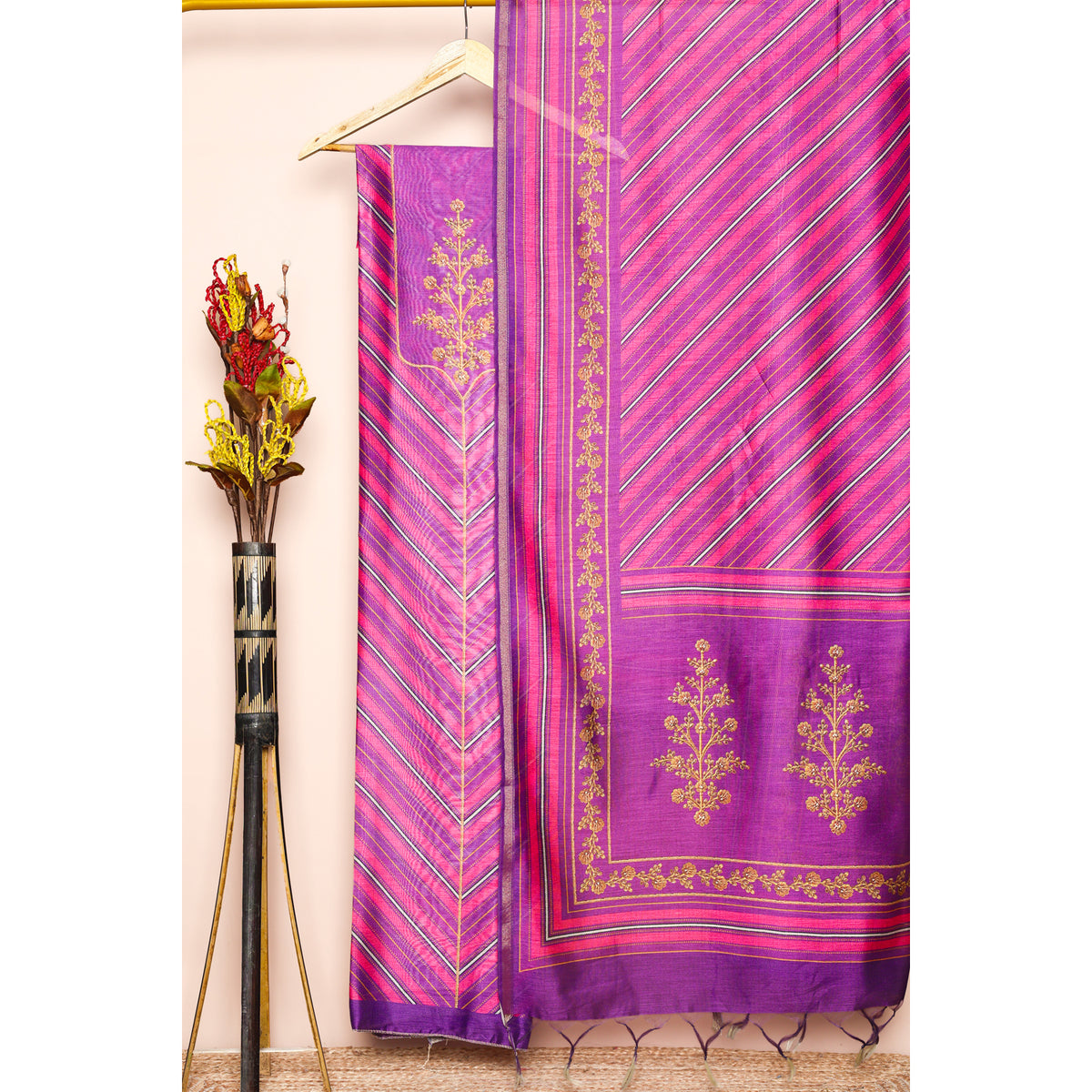 CHANDERI SILK PRINTED 2 PIECE SET