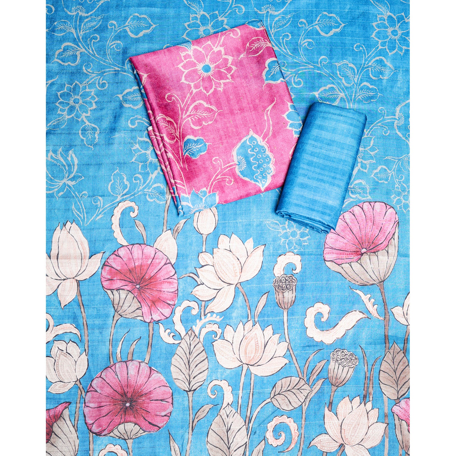 SEMI TUSSAR PRINTED SUIT SET