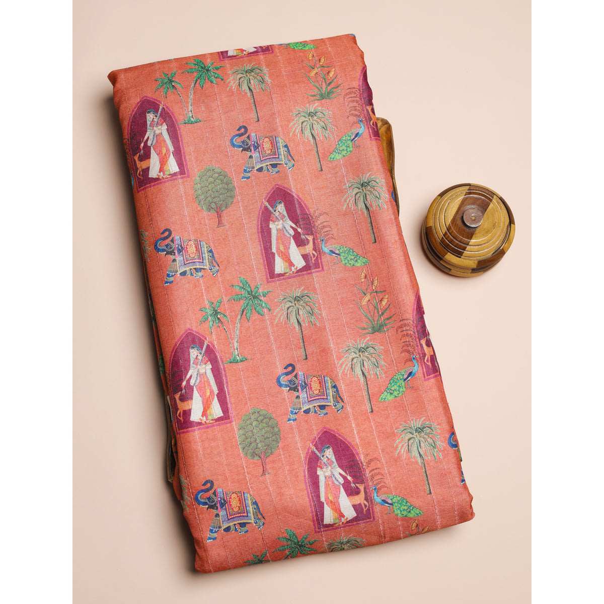 SEMI TUSSAR PRINTED FABRIC