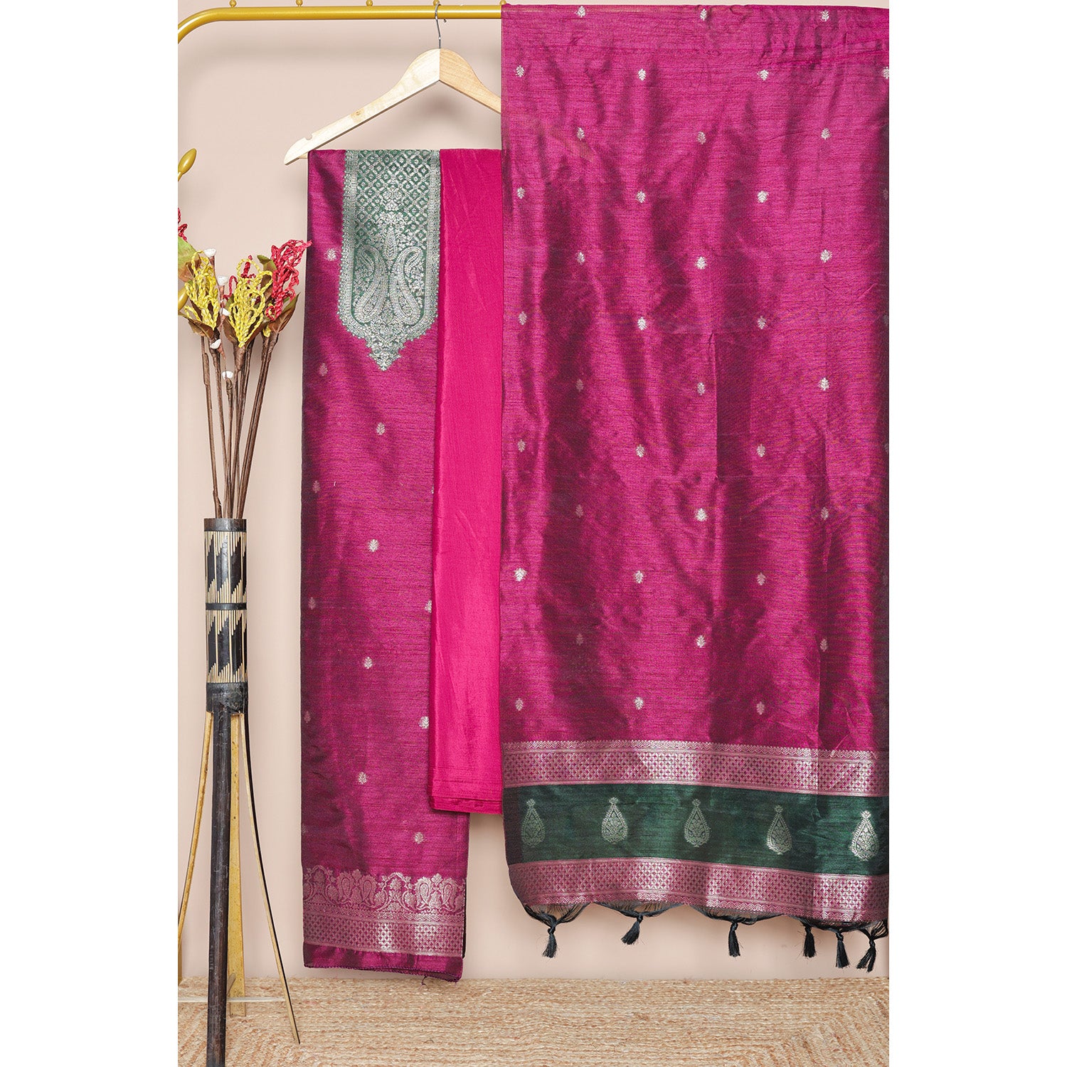 BROCADE RAW SILK SUIT SET