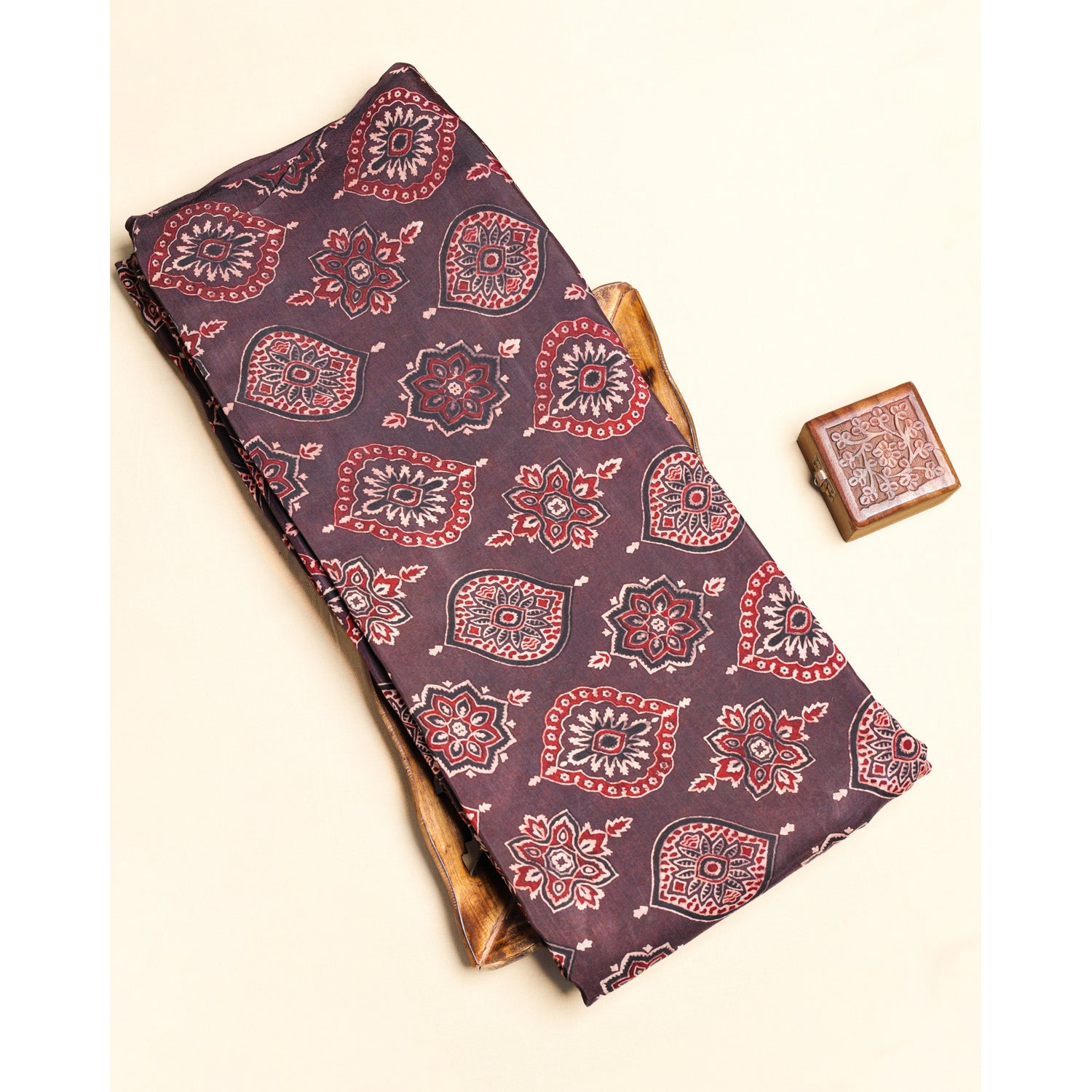 MUSLIN AJRAKH PRINTED FABRIC