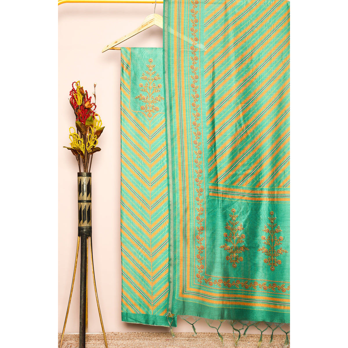 CHANDERI SILK PRINTED 2 PIECE SET