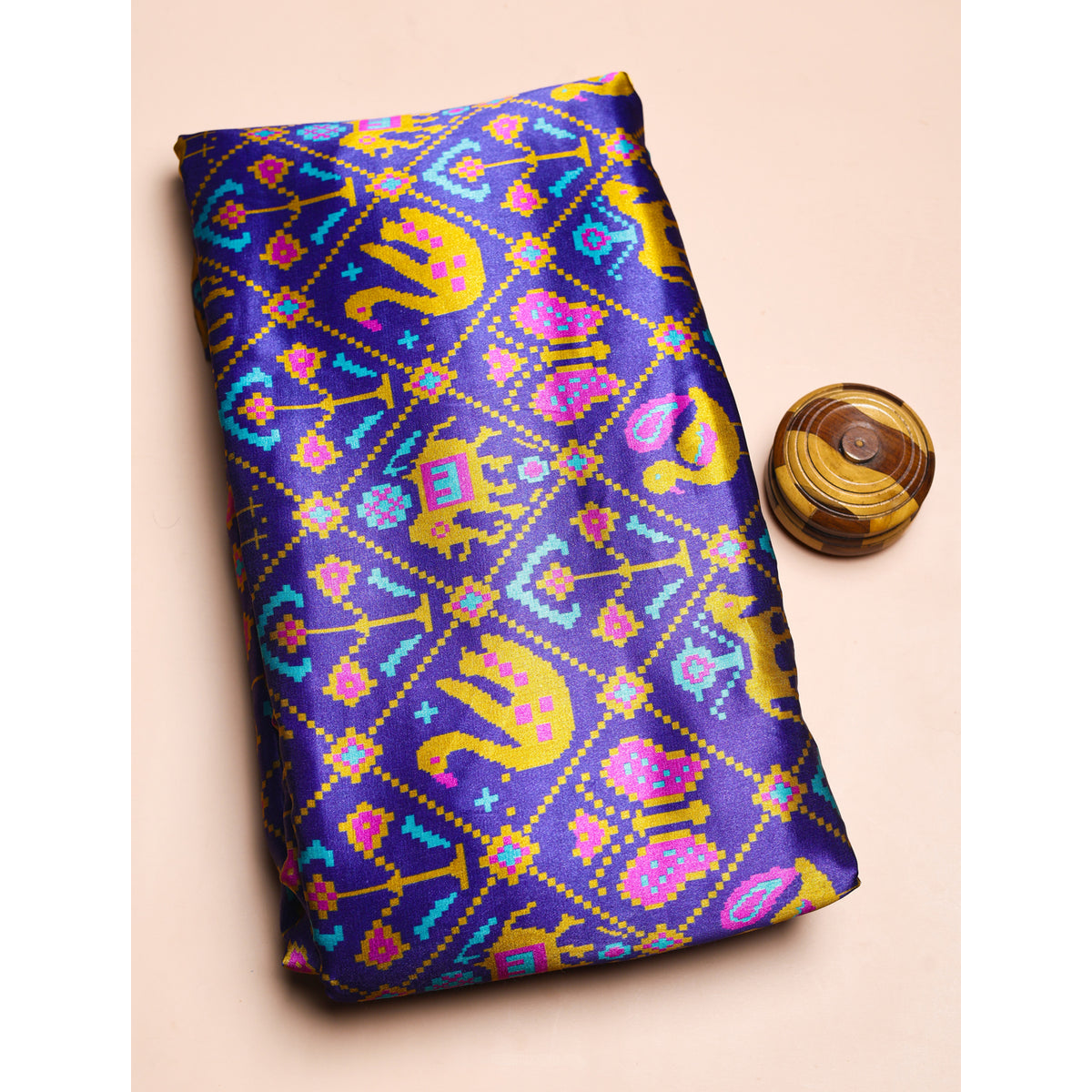PURE MASHRU GAJJI SILK PATOLA PRINTED FABRIC