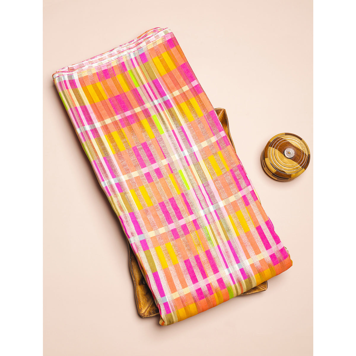 PURE MUL CHANDERI LUREX FABRIC