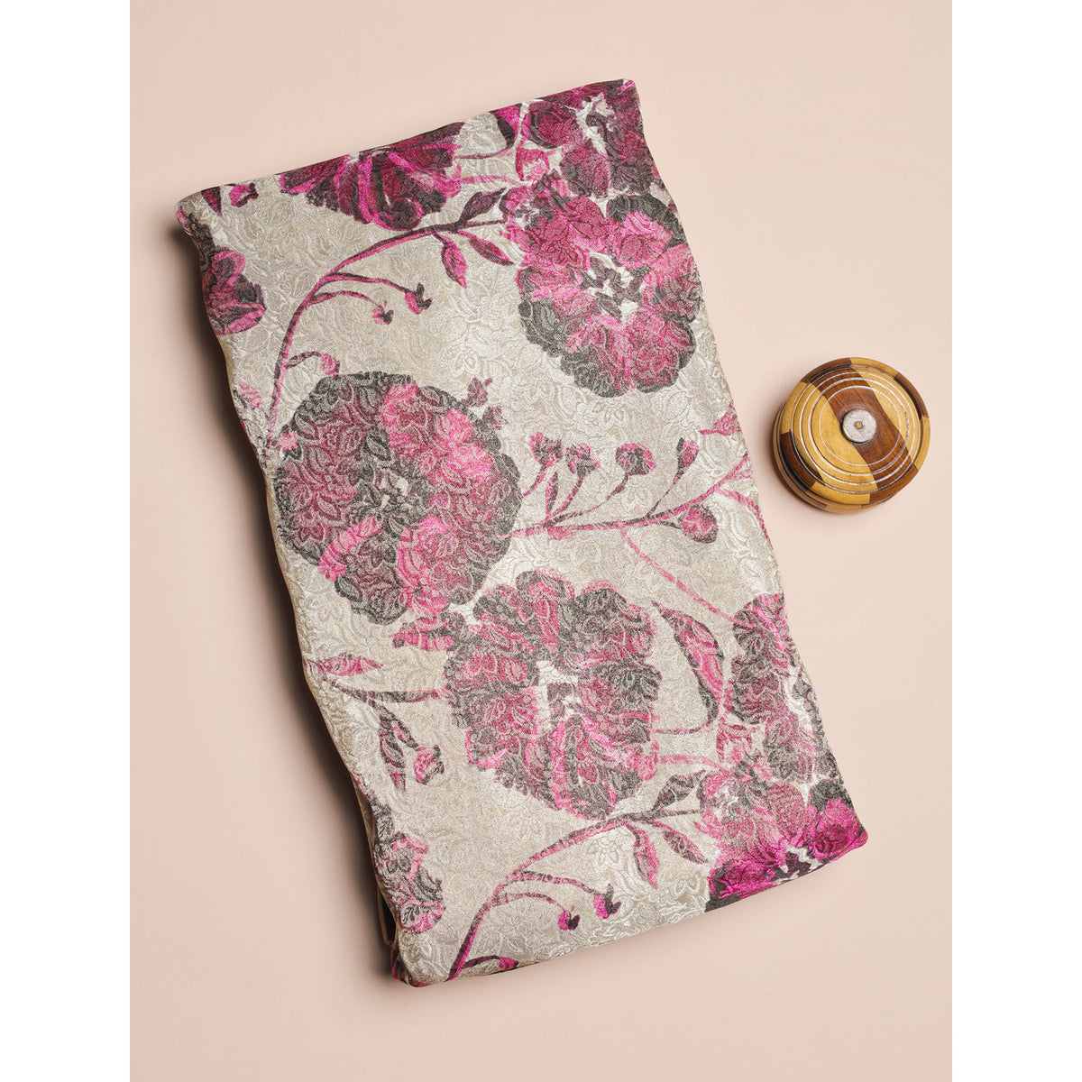 PURE BANARASI JACQUARD SILK PRINTED FABRIC