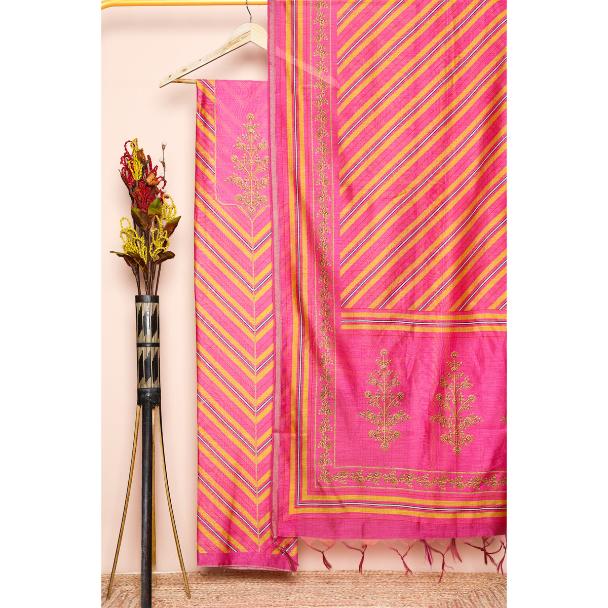 CHANDERI SILK PRINTED 2 PIECE SET