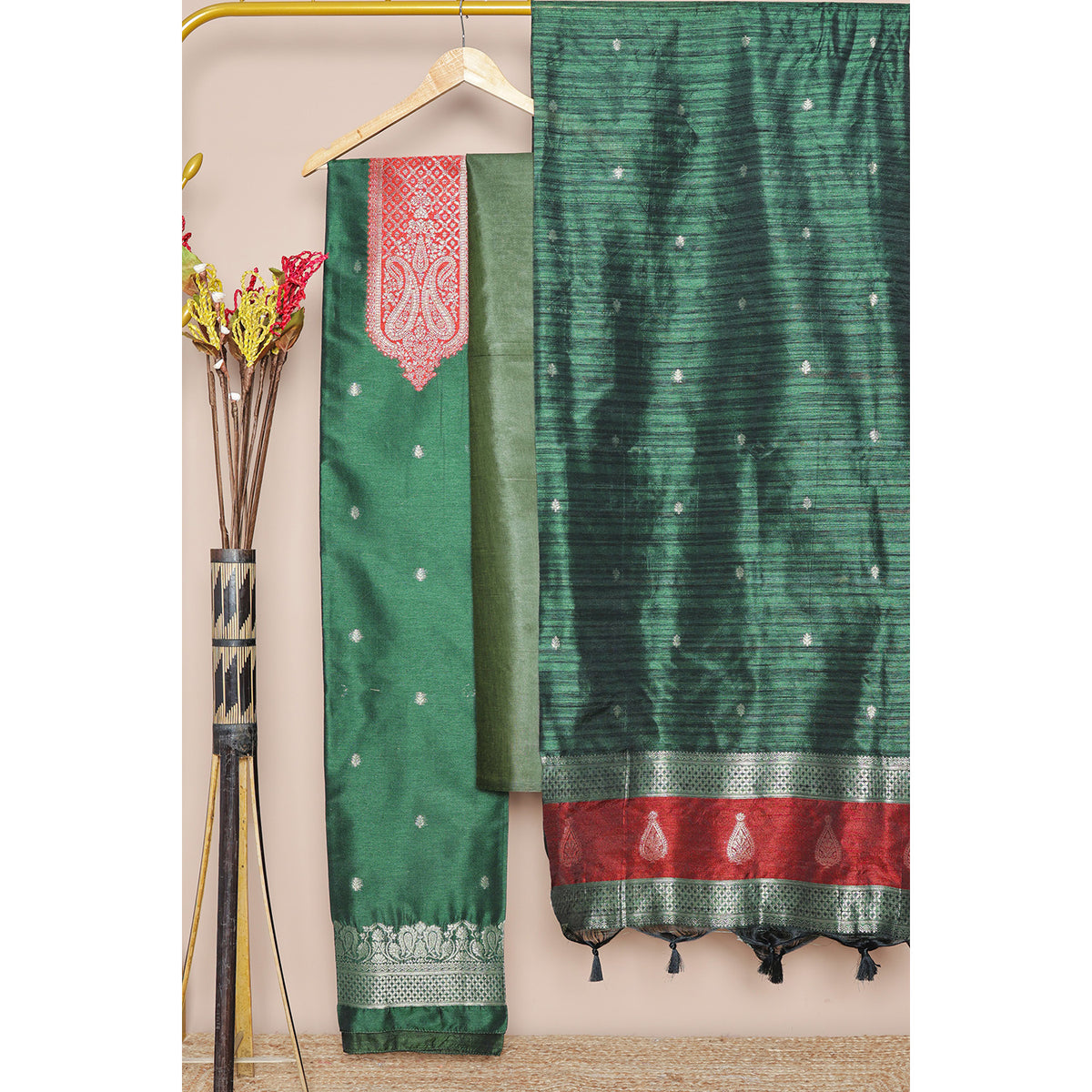 BROCADE RAW SILK SUIT SET