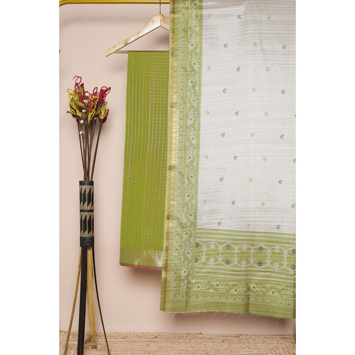 PURE BANARASI CHANDERI 2 PIECE SET