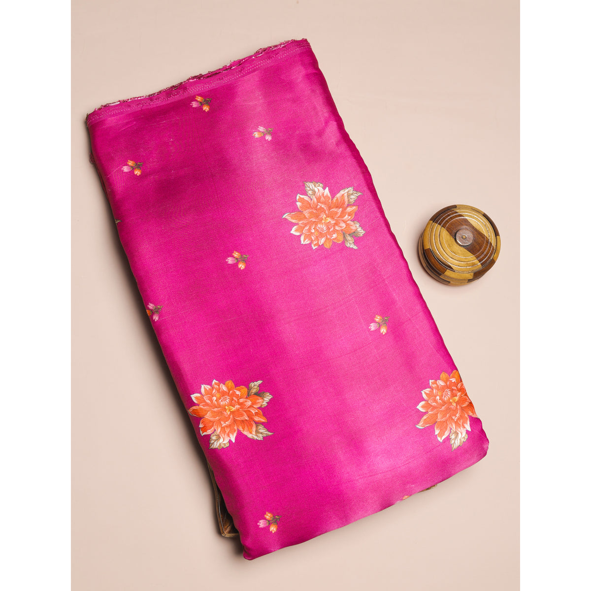 GAJJI SILK FLORAL PRINTED FABRIC