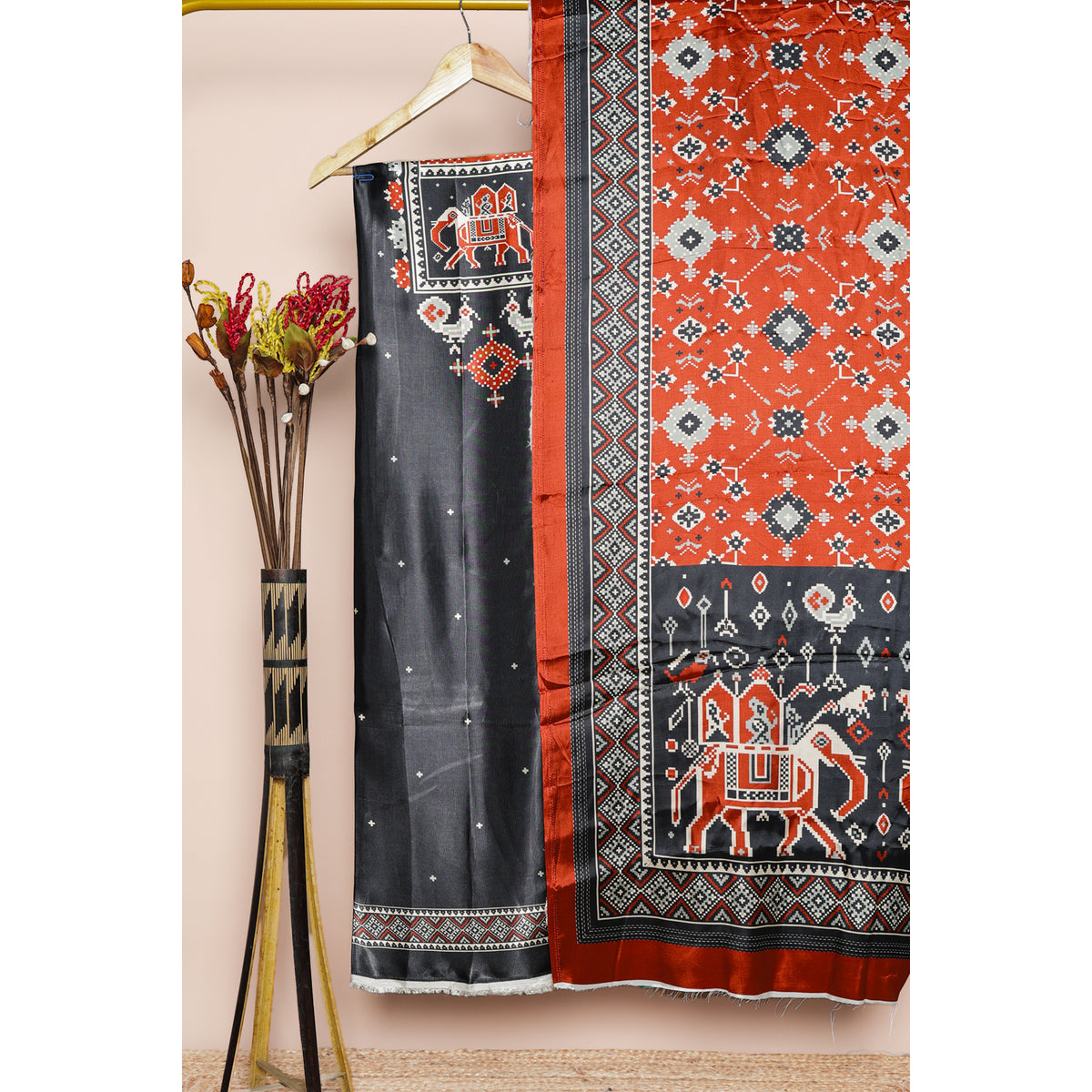 PURE GAJJI SILK PATOLA PRINTED 2 PIECE SET