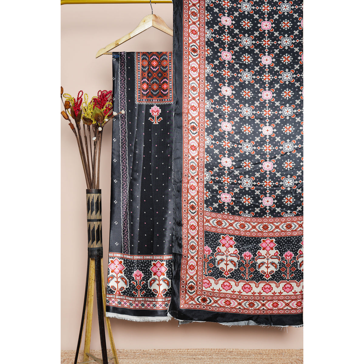 PURE GAJJI SILK PATOLA PRINTED 2 PIECE SET