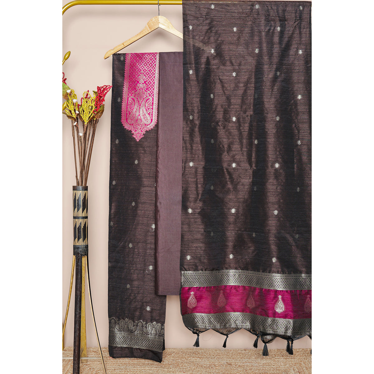 BROCADE RAW SILK SUIT SET