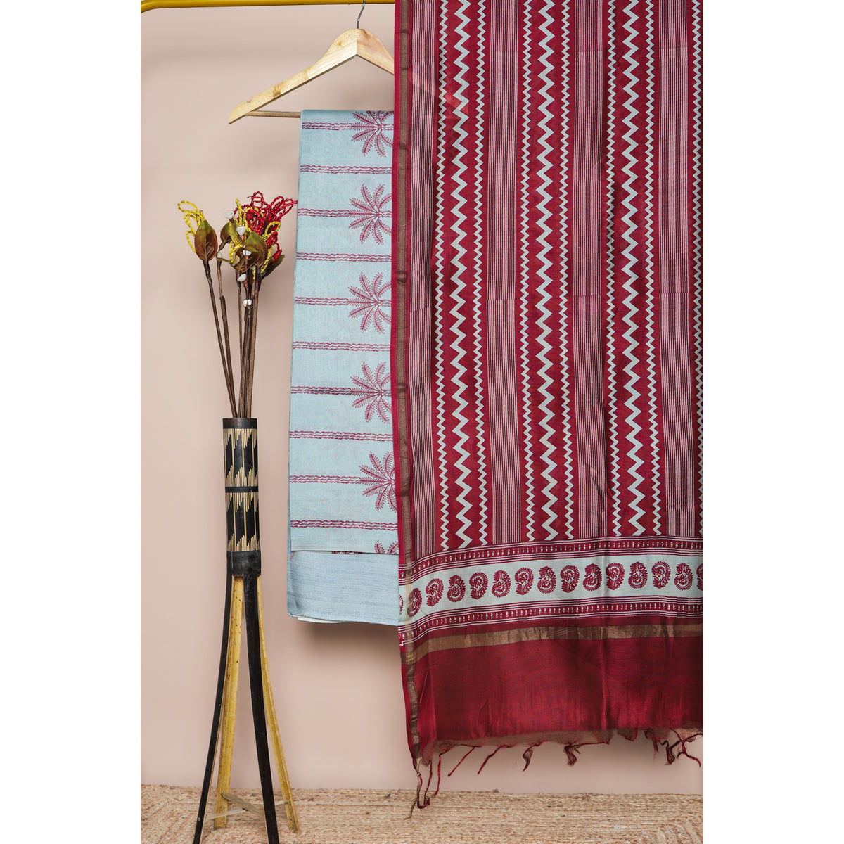 DILRUBA - PURE CHANDERI PRINTED SUIT SET