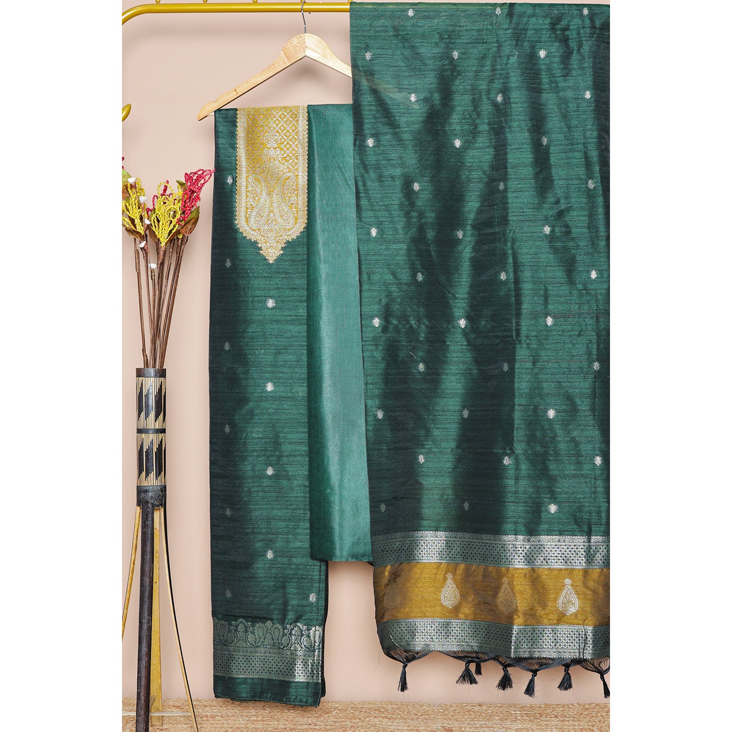 BROCADE RAW SILK SUIT SET