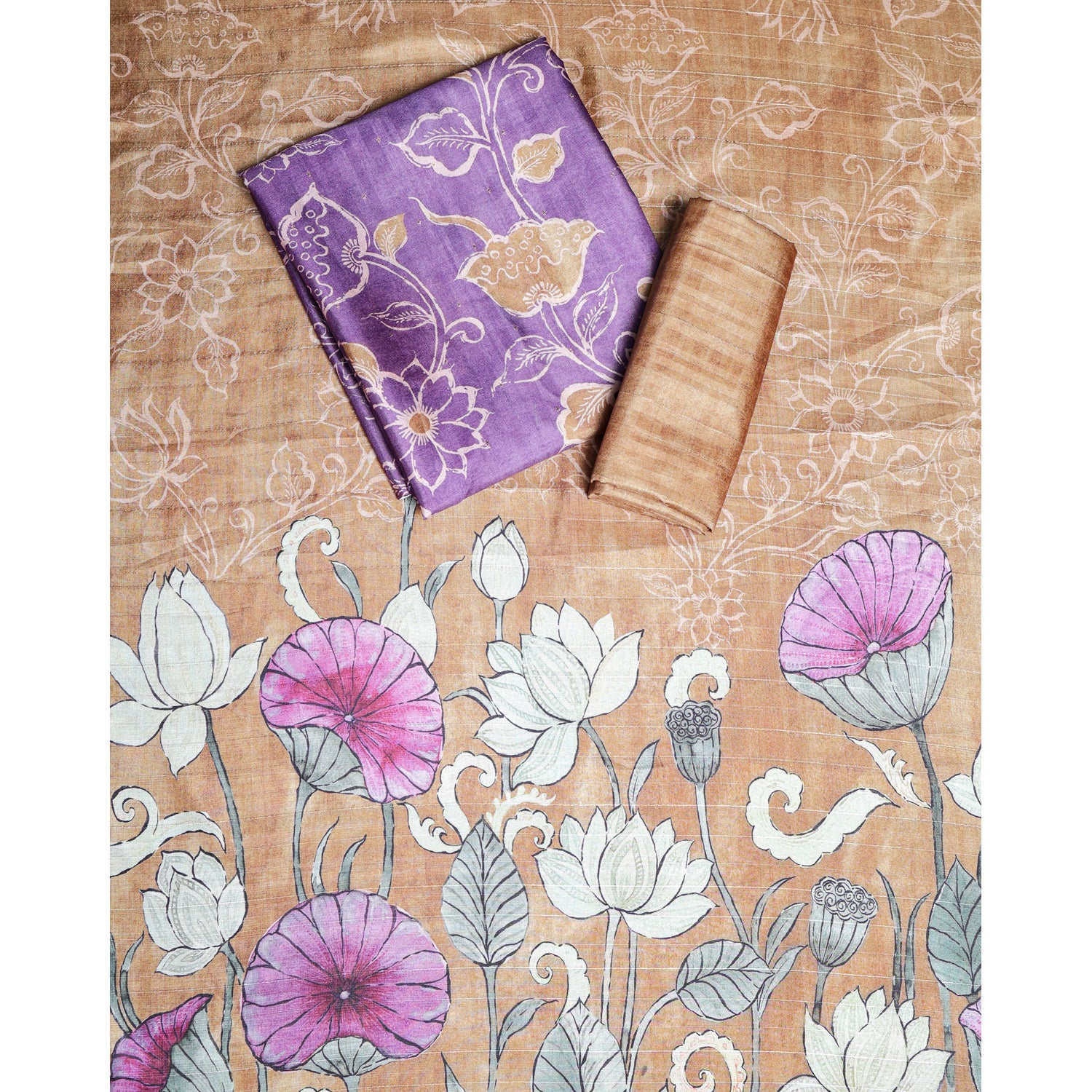 SEMI TUSSAR PRINTED SUIT SET