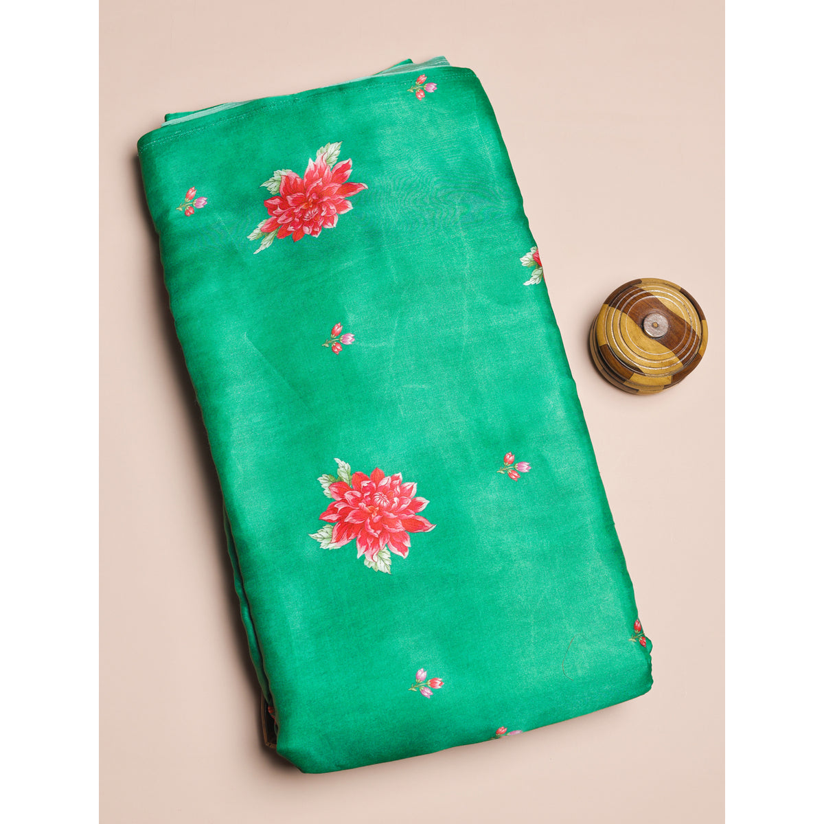 GAJJI SILK FLORAL PRINTED FABRIC