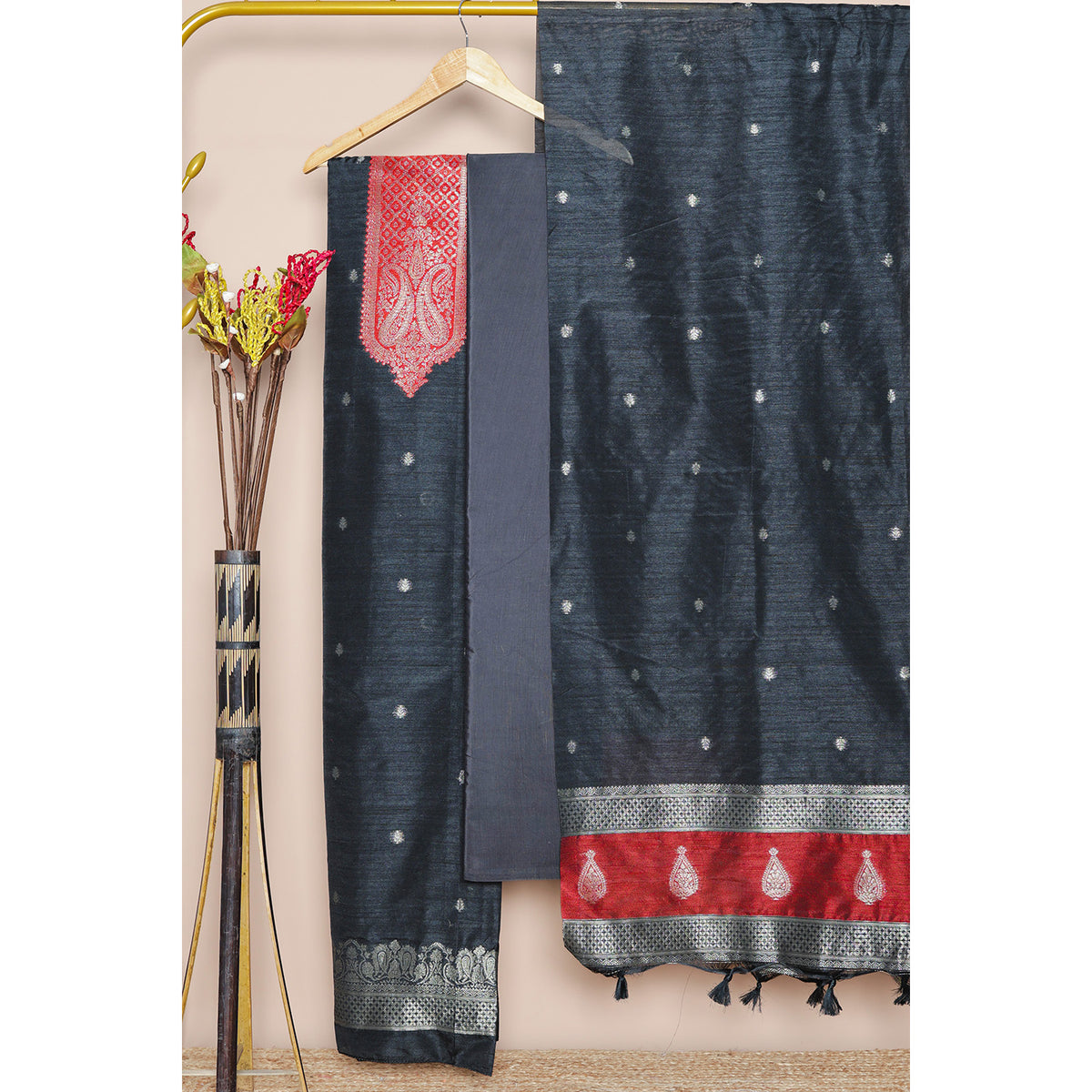 BROCADE RAW SILK SUIT SET