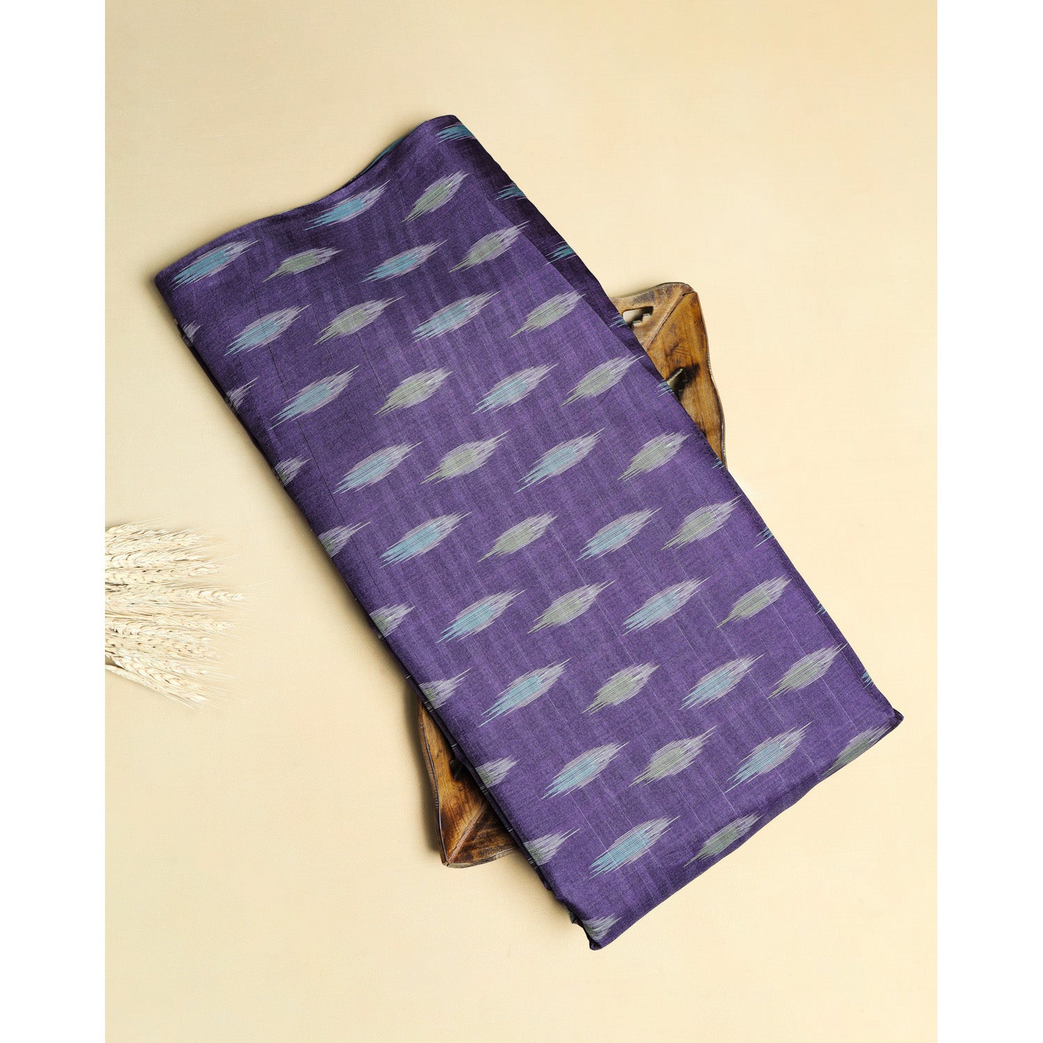 SEMI TUSSAR IKAT PRINTED FABRIC
