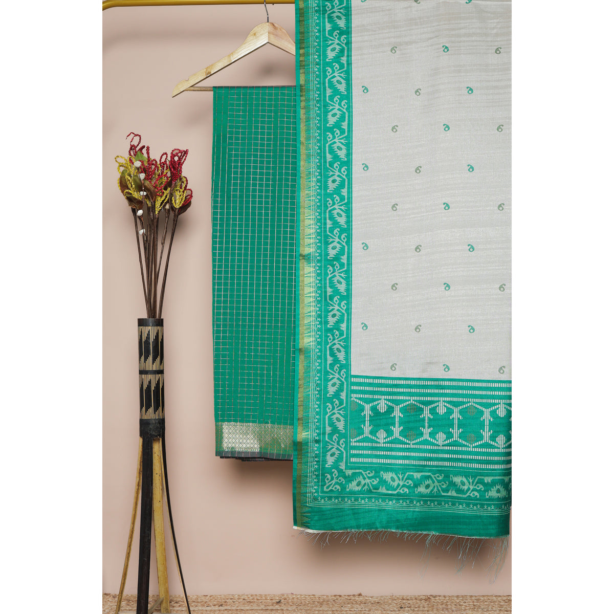 PURE BANARASI CHANDERI 2 PIECE SET