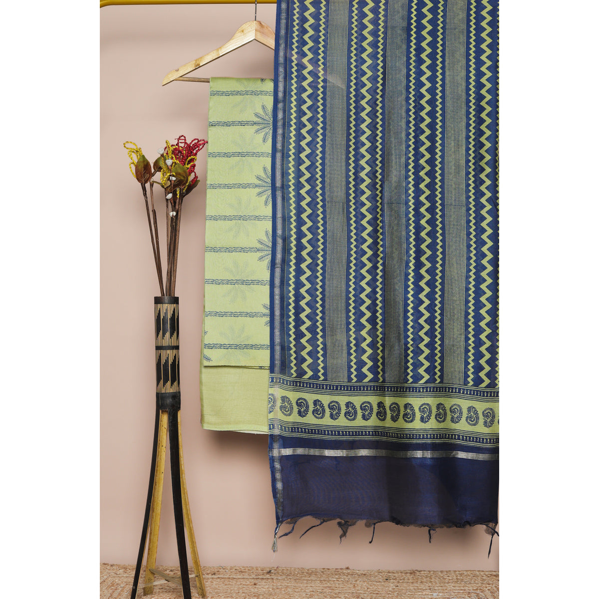 DILRUBA - PURE CHANDERI PRINTED SUIT SET