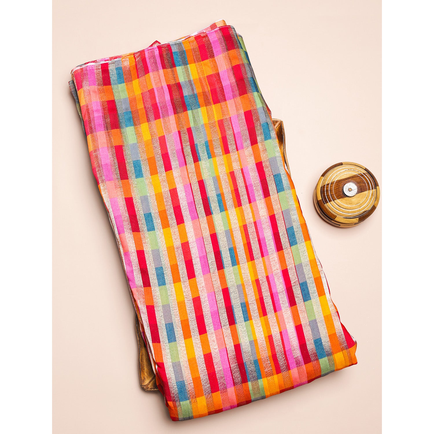 PURE MUL CHANDERI LUREX FABRIC