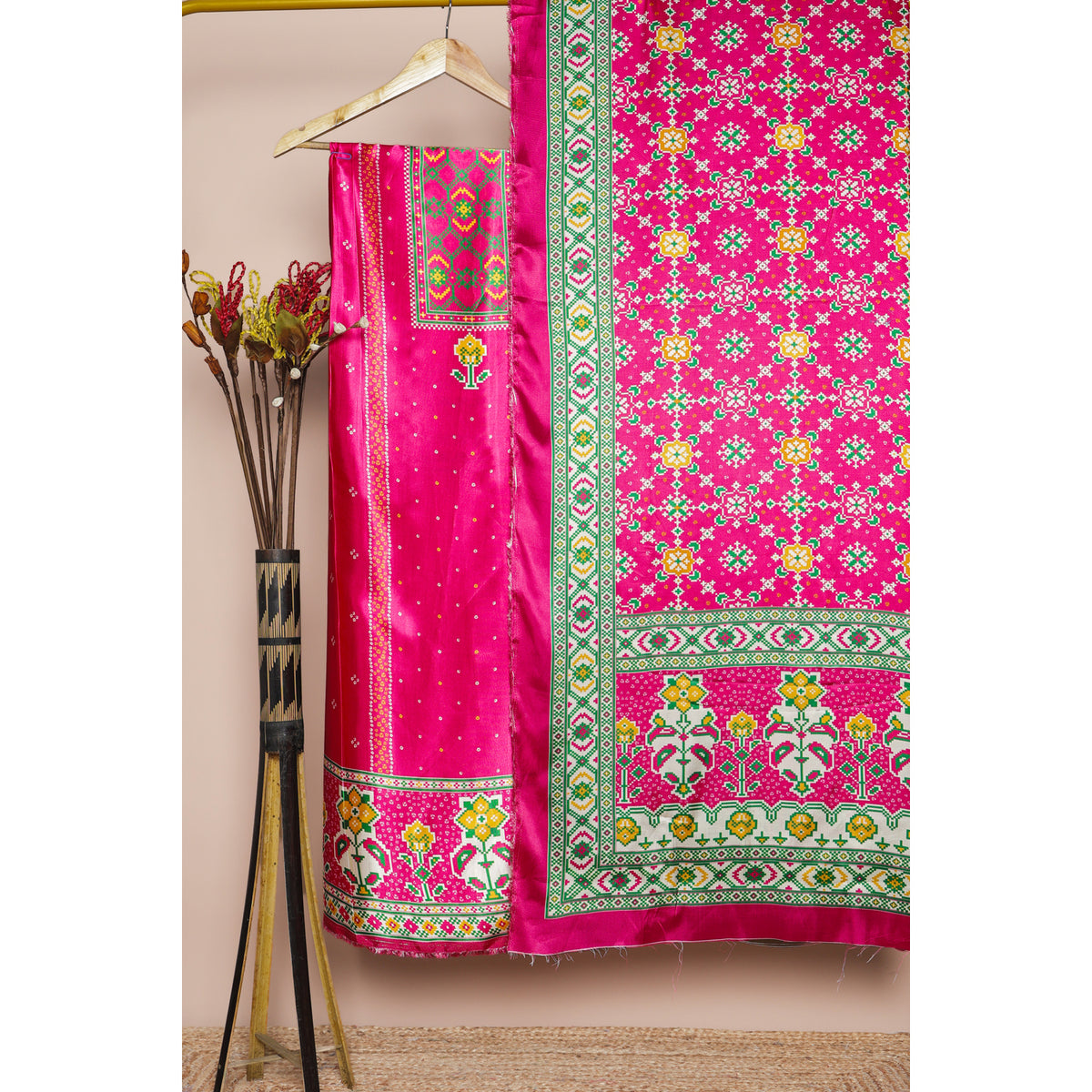 PURE GAJJI SILK PATOLA PRINTED 2 PIECE SET