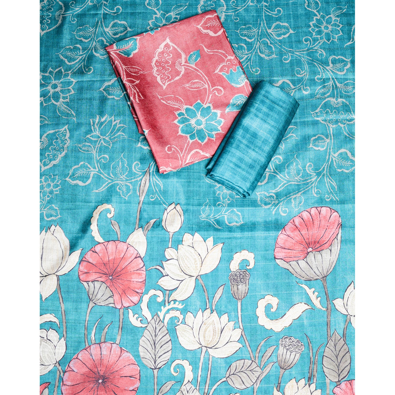 SEMI TUSSAR PRINTED SUIT SET