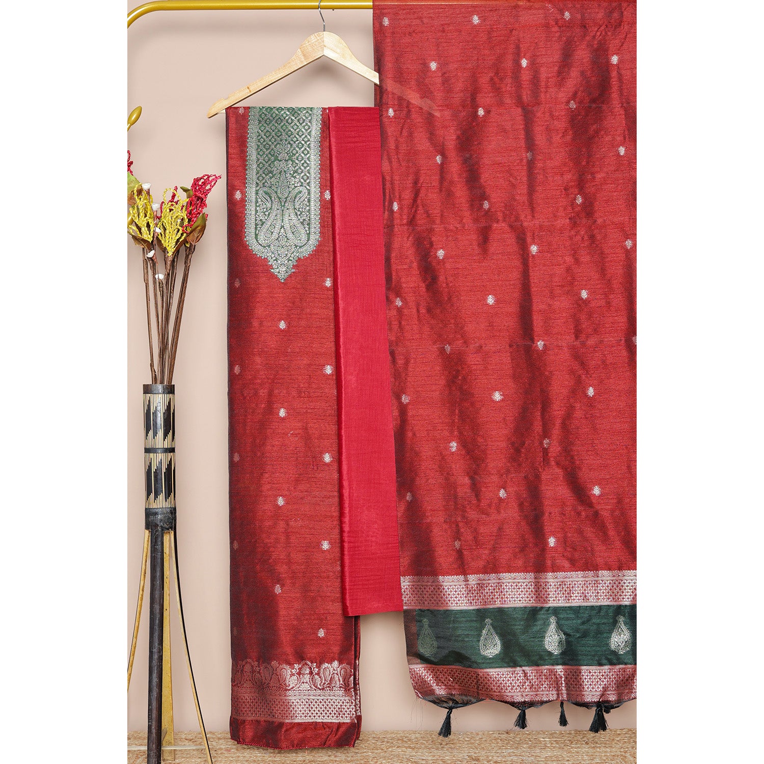 BROCADE RAW SILK SUIT SET