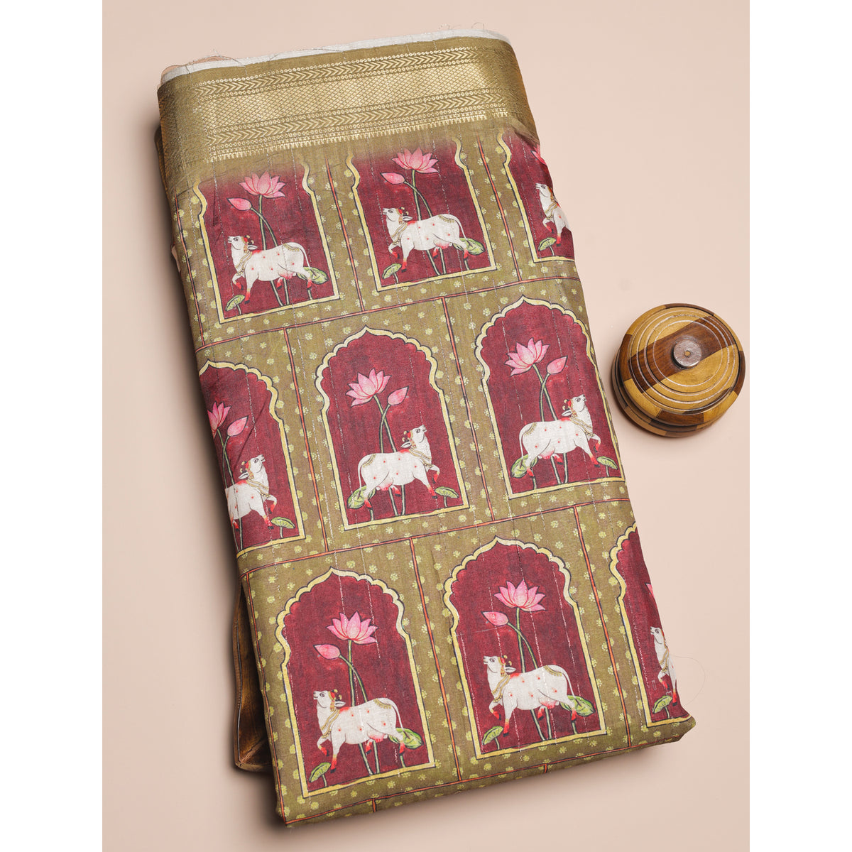 SEMI TUSSAR PRINTED FABRIC