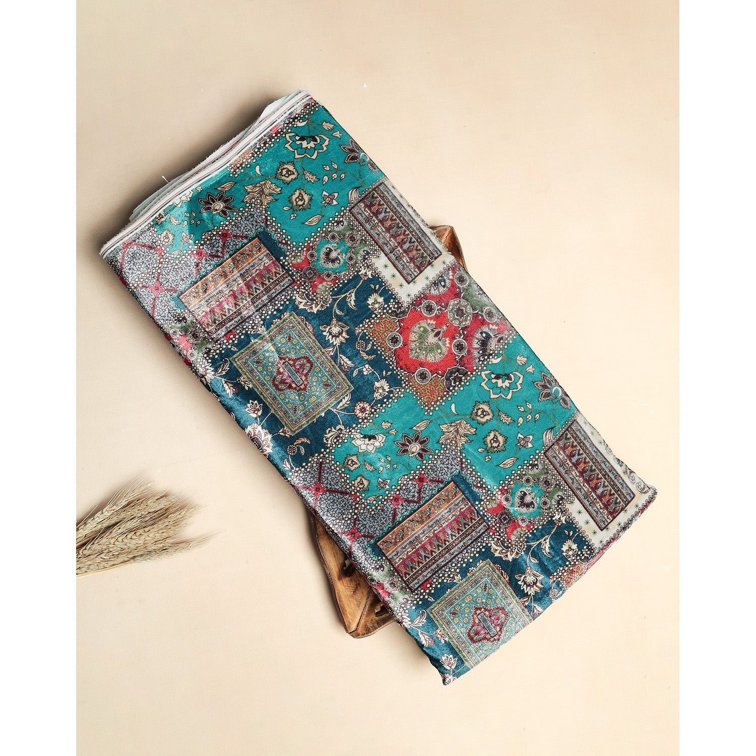 MEHFIL-E-RANG - VELVET DIGITAL PRINTED FABRIC