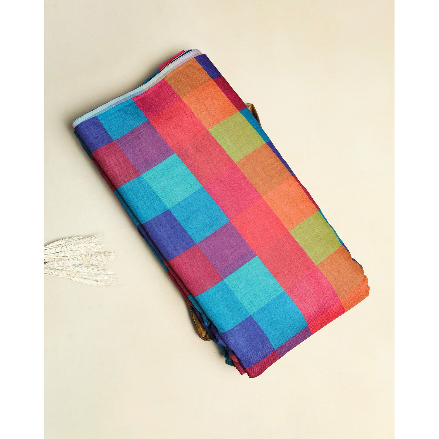 RAJWADI LINEN DIGITAL PRINTED CHECKS FABRIC