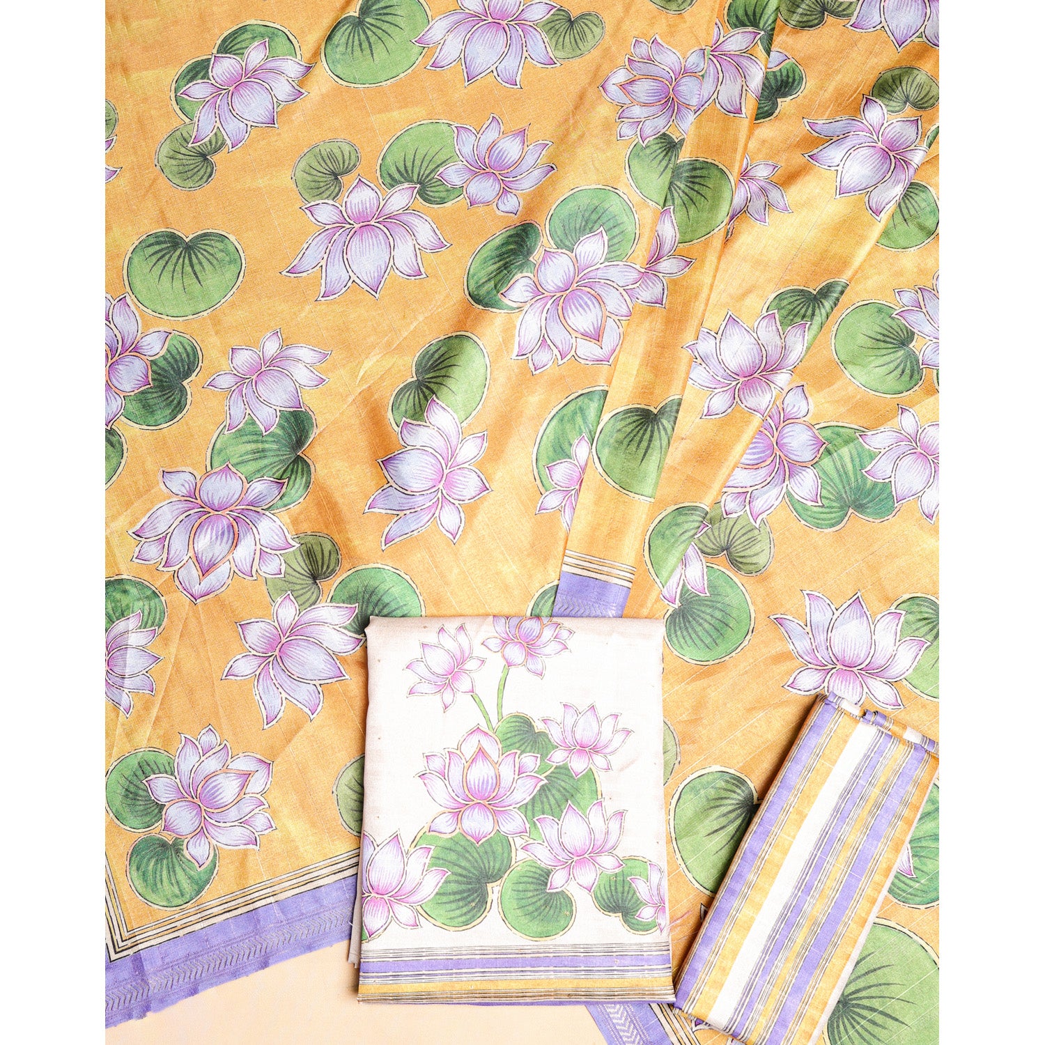 SEMI TUSSAR PRINTED SUIT SET