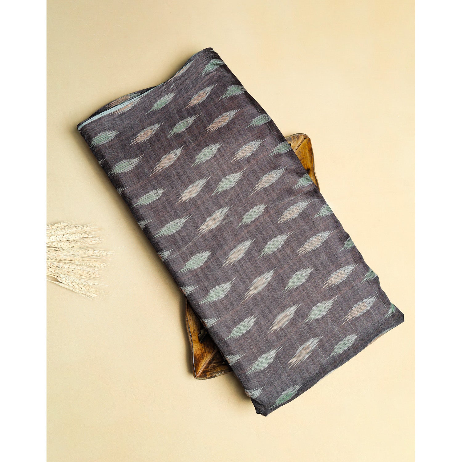SEMI TUSSAR IKAT PRINTED FABRIC
