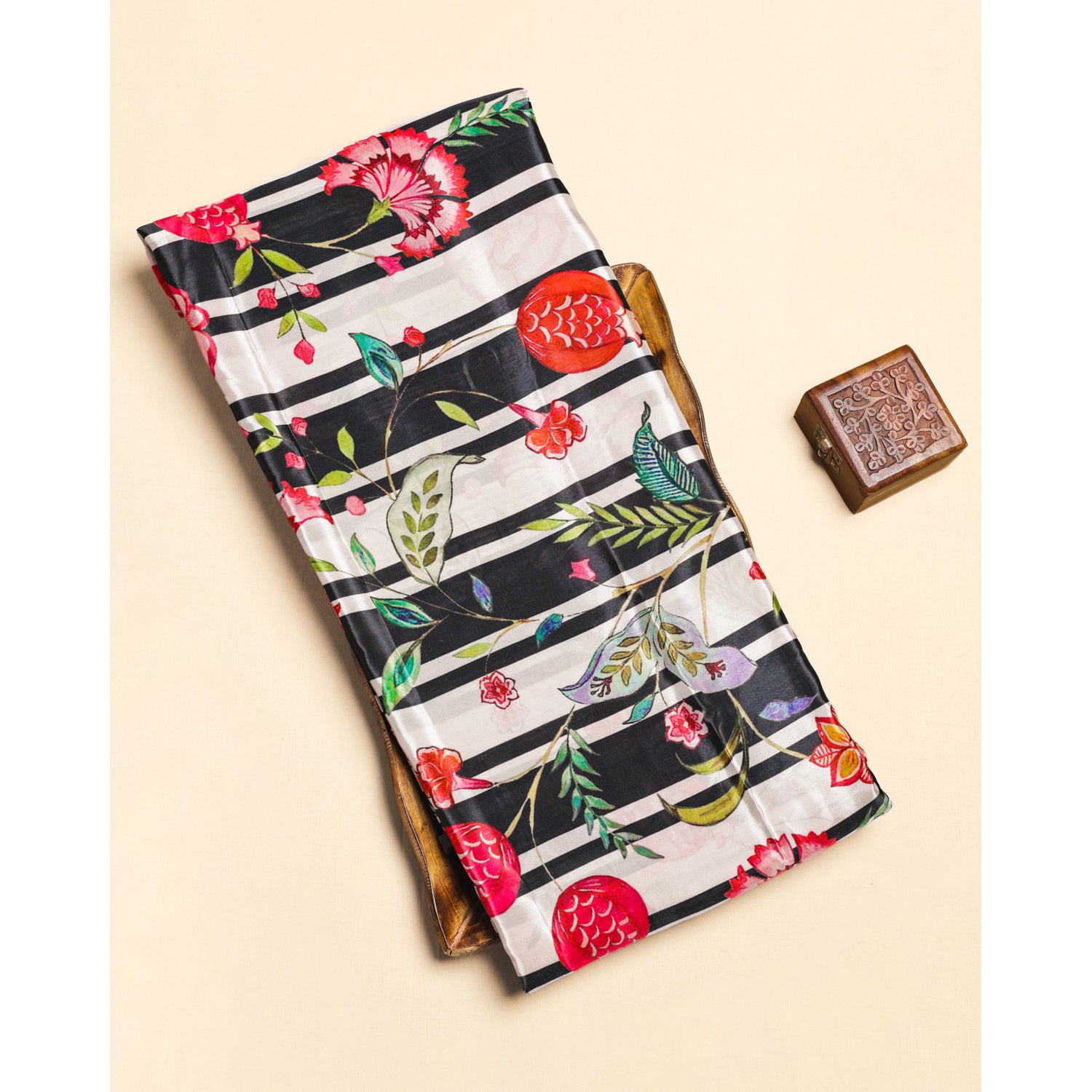 PURE NATURAL CREPE SILK PRINTED FABRIC