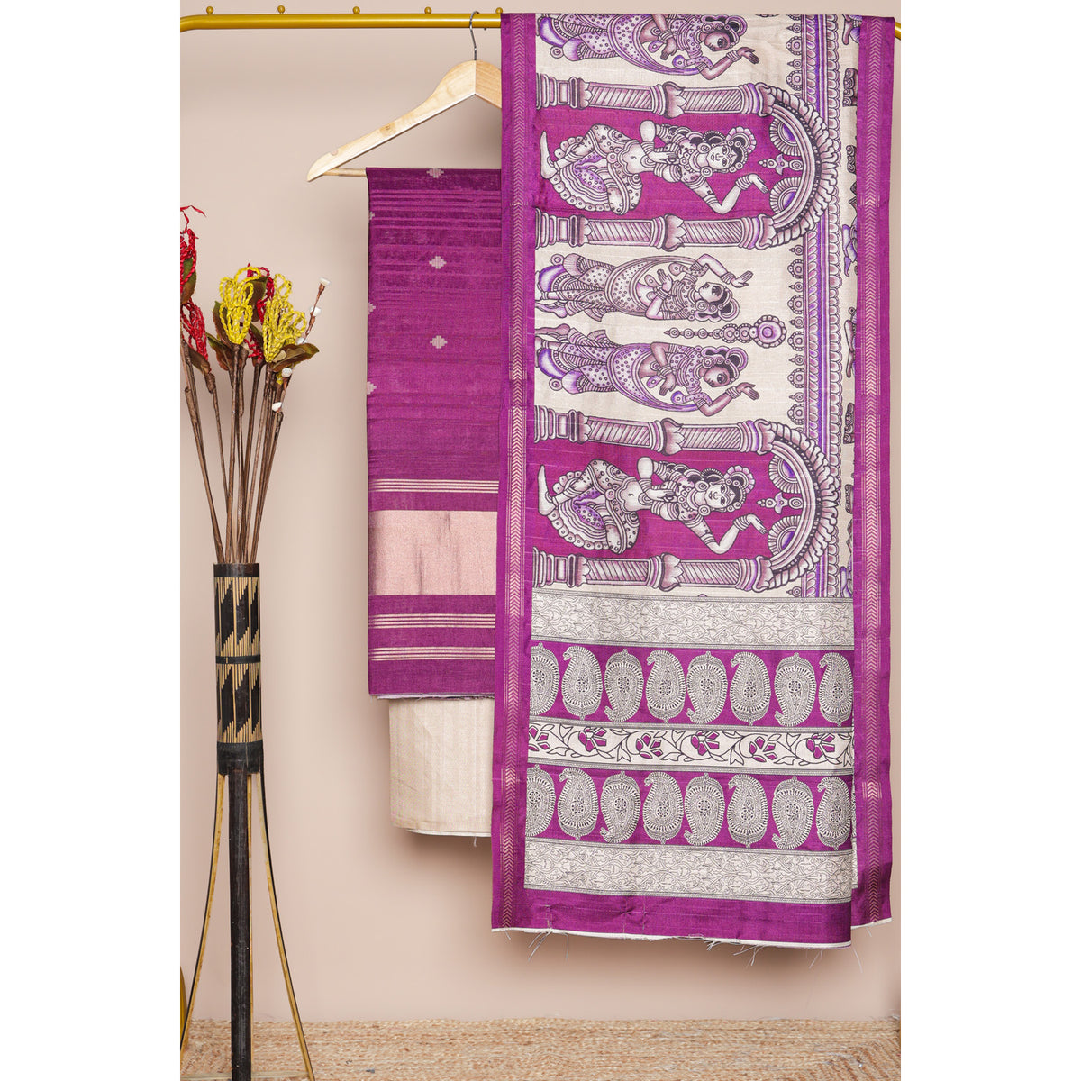 DEVANSHI - SEMI TUSSAR PRINTED SUIT SET