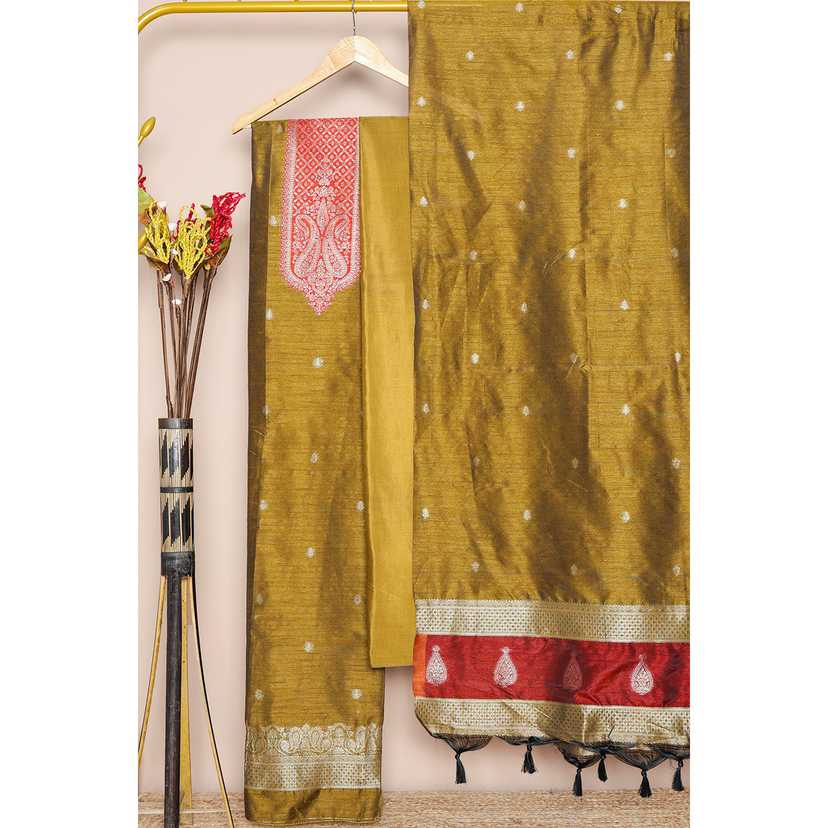 BROCADE RAW SILK SUIT SET