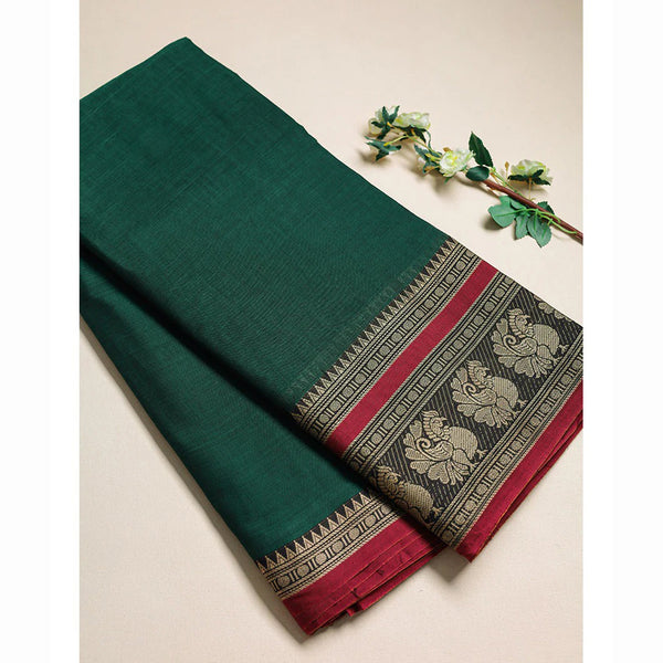 Handloom Cotton Narayanpet Zari Border Fabric