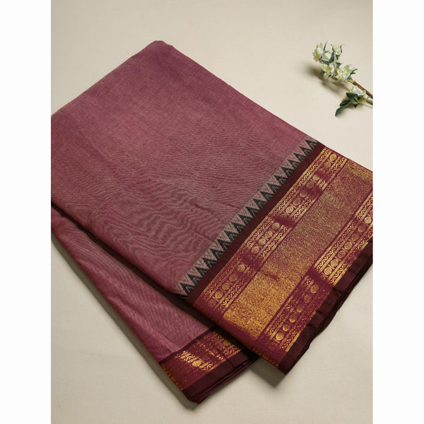 Handloom Cotton Narayanpet Zari Border Fabric