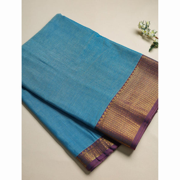 Handloom Cotton Narayanpet Zari Border Fabric